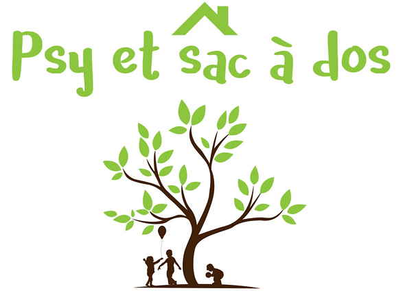 Logo de Psy et Sac à Dos montrant un arbre et des enfants.