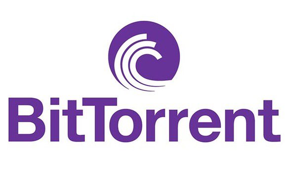 Logo de BitTorrent de couleur violet sur fond blanc