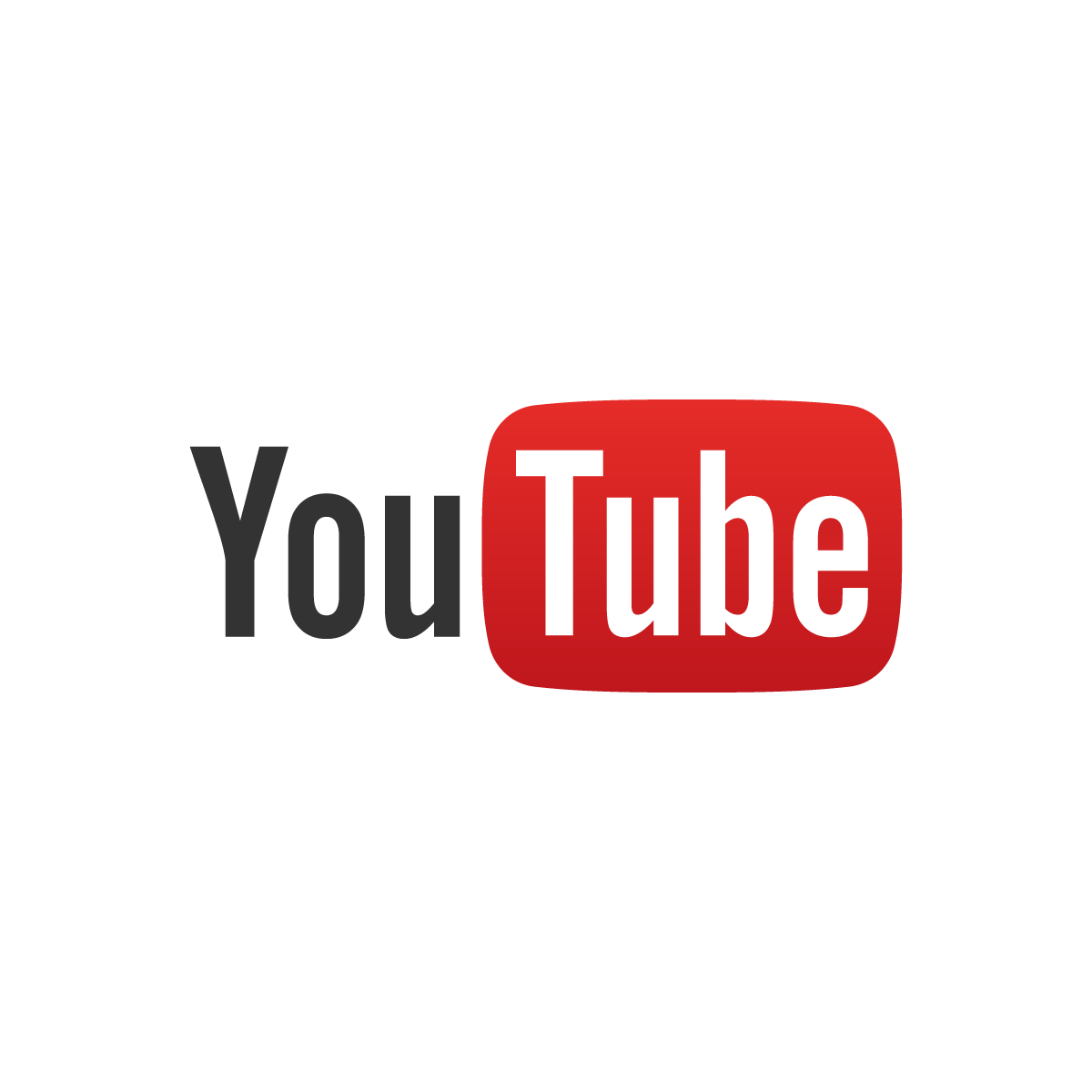 Logo blanc, noir et rouge du site web d'hébergement de vidéos Youtube appartenant à la société Google.