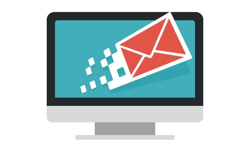 Conseils pour le marketing par courriel. Image représentant un ordinateur et un email.