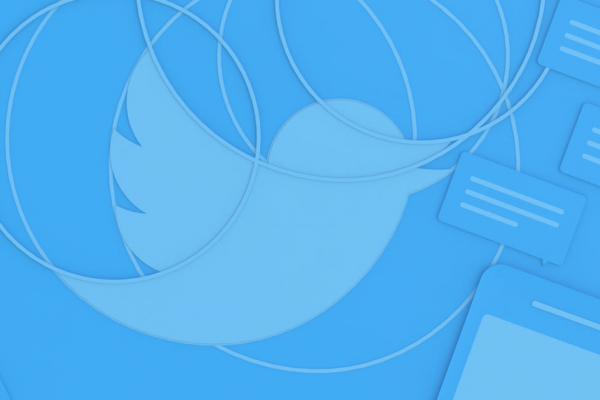 Image illustrant un oiseau Twitter sur fond bleu