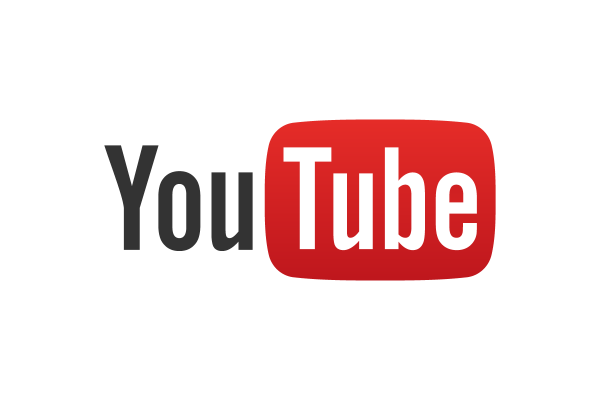 Logo blanc, noir et rouge du site web d'hébergement de vidéos Youtube appartenant à la société Google.