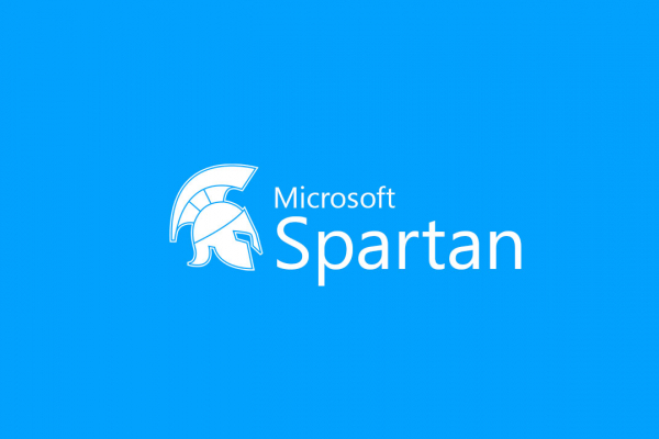 Logo Microsoft Spartan blanc sur fond bleu