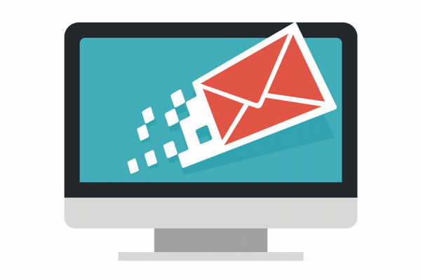 Conseils pour le marketing par courriel. Image représentant un ordinateur et un email.